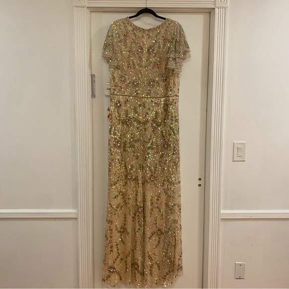 Mac Duggal | 10772 Embellished Ruffled Cap Sleeve V Neck Gown Size 20 NEW - Picture 10 of 10